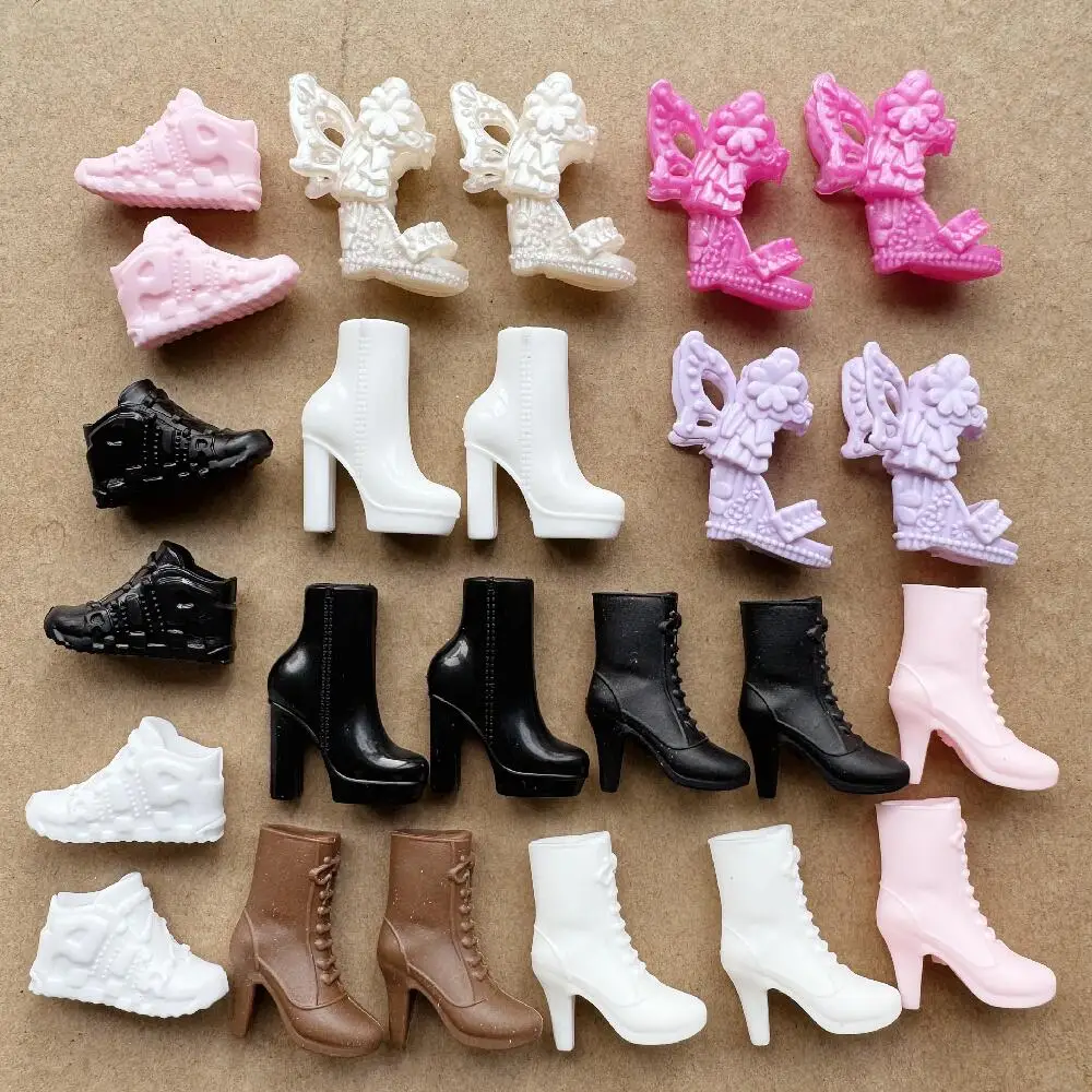 다채로운 색상의 다양한 힐 11.5인치 여성 인형 신발 (30cm 인형용) 1/6 스케일 액세서리 부츠 인형 신발 장난감