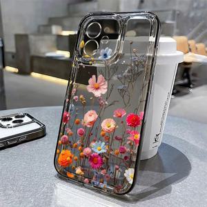 꽃 덩굴 클리어 폰 케이스 iPhone 16 Pro Max 케이스 iPhone 11 17 18 Pro 12 13 14 15 16e XS Max XR X SE 2020 8 7 Plus 꽃 케이스 커버