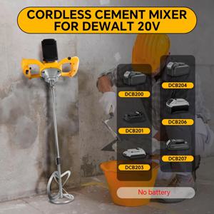 1200W 6단 속도 조절 브러시리스 핸드헬드 콘크리트 시멘트 믹서 플라스터 모르타르 페인트 블렌더 (디월트 20V 배터리 호환)