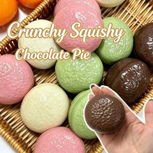 초콜릿 파이 스퀴시 스트레스 볼 피젯 토이 크런치 스퀴즈 토이 소프트 블록 성인용 ASMR 스트레스 해소 휴일 선물