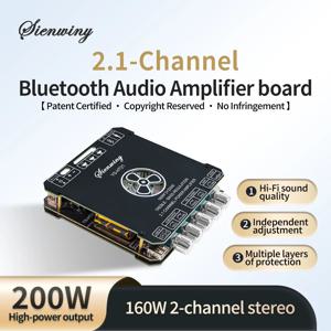 YS-HT21 APA320 블루투스 5.1 오디오 증폭기 보드 2.1 채널 160Wx2+220W 서브우퍼 TWS 무선 HiFi 스테레오 파워 앰프