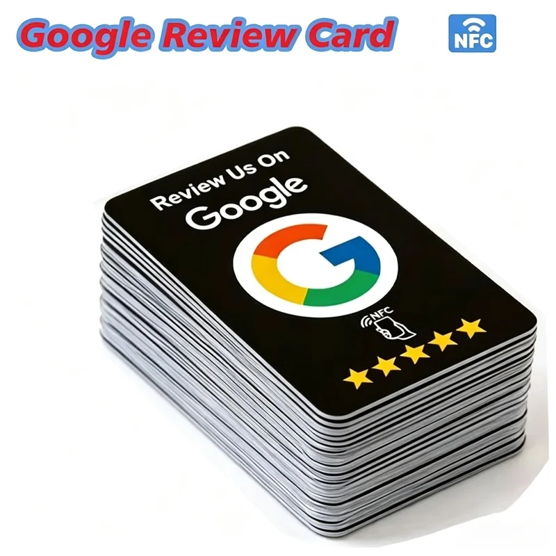 100개 블랙 프리미엄 내마모성 무광 마감 재사용 가능 구글 리뷰 탭 NFC 카드 프로그래밍 가능 NFC 탭 카드 사용자 친화적