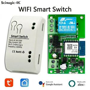 투야 스마트 와이파이 스위치 모듈 12V 32V 220V RF 433 무선 리모컨 1채널 드라이 컨택트 릴레이 (알렉사, 구글 홈, 스마트 라이프 지원)