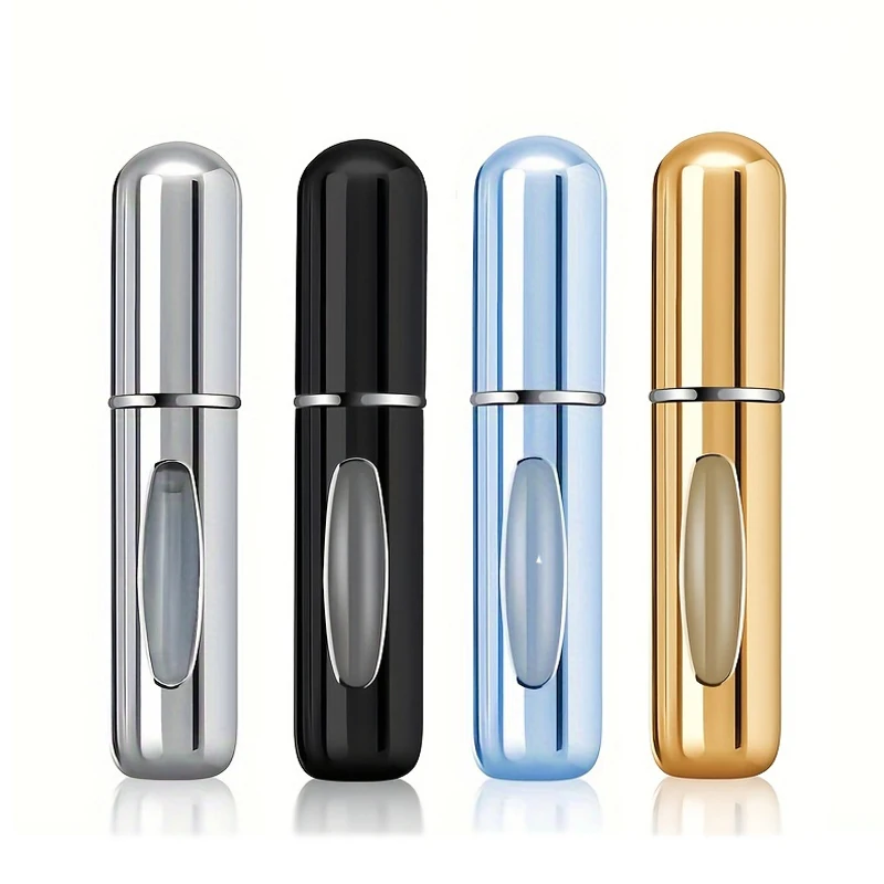 1/4Pcs 5ml 향수 Atomizer 화장품 여행을위한 휴대용 액체 용기 미니 알루미늄 스프레이 빈 리필 용 병