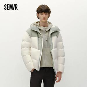 세미르 남성용 다운 재킷, 가벼운 빌트, 90% 다운 충전, 후드 디자인, 루즈핏, 아웃도어 스타일, 2026년 겨울 추위에 적합
