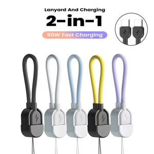 16CM 짧은 케이블 키체인 PD 60W 타입 C to USB C 케이블 아이폰 15 16 삼성 샤오미 파워뱅크용 고속 충전 USB C 데이터 케이블
