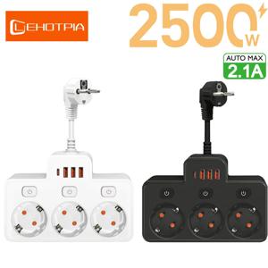 EU 한국 AC 플러그 전원 스트립 벽걸이 형 독립 스위치 USB 포트가있는 멀티탭 네트워크 필터 충전 네트워크 필터 어댑터
