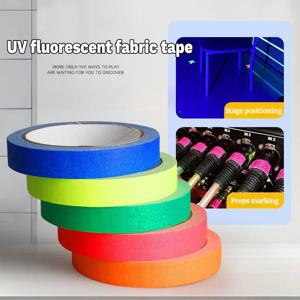 6가지 색상 네온 가퍼 천 테이프 세트 형광 무지개 UV 블랙라이트 테이프 UV 파티 및 이벤트용