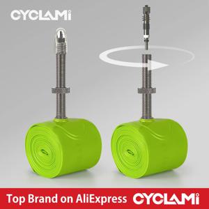 CYCLAMI 자전거 이너 튜브 초경량 TPU 호스 메탈 프레스타 밸브 탈착식 자전거 액세서리 로드용 700C 700 18 23 25 28 30 32 C