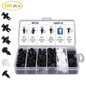 100Pcs 자동차 플라스틱 클립 패스너 나사 바디 푸시 리테이너 핀 리벳 범퍼 패널 인테리어 장식 혼합 자동차 액세서리