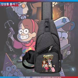 카툰 타운 디프머바오 행잉 피그 크로스바디 백 학생용 싱글 숄더 여행 백팩 캐주얼 옥스포드 천 가방