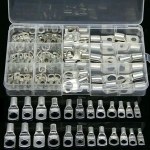 60/100/170pcs SC 베어 볼트 홀 주석 도금 구리 케이블 러그 배터리 터미널 와이어 터미널 커넥터 슈트 SC10-6 SC16-8 SC25-8
