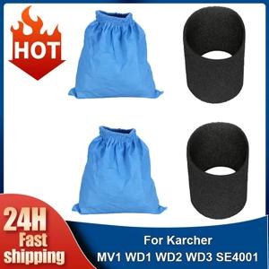 Karcher MV1 WD1 WD2 WD3 NT 시리즈 진공 청소기 필터 백 부품 필터 교체 용 섬유 필터 백 및 필터 요소