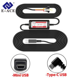 E-ACE 3.5 미터 벅 라인 미니 USB Type-C 차량용 충전기 와이어 키트 대시 캠 Reaview Mirror 24H 주차 모니터링