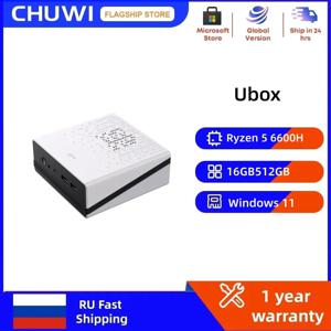 CHUWI Ubox 미니 PC AMD Ryzen 5 6600H 16GB DDR5 512GB SSD 4K 144Hz 디코딩 Wifi 6 BT5.2 윈도우 11 Pro 미니 데스크탑