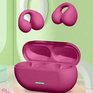 T75 Fone 블루투스 헤드셋 5.3 무선 골전도 헤드폰 클립 이어 음악 소음 차단 HD 통화 스포츠 게임용 이어폰