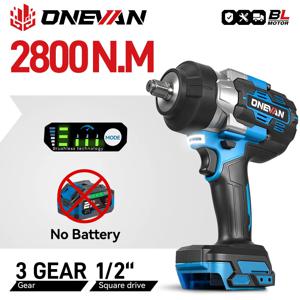 ONEVAN 1/2인치 브러시리스 전동 임팩트 렌치 2800N.M 토크 제거용 스크류 너트 드라이버 가정용 전동 공구 마키타 배터리용