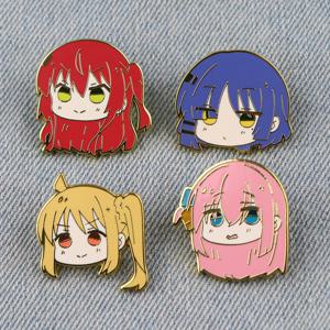 4PC BOCCHI THE ROCK 애니메이션 코스프레 브로치 귀여운 캐릭터 핀 의류 배낭 옷깃 배지 패션 쥬얼리 액세서리 선물