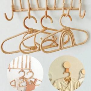 수제 어린이용 라탄 옷걸이, 귀여운 달/무지개 모양 아기 옷걸이, 남아 여아용 드레스 정리대, 벽걸이, 홈데코