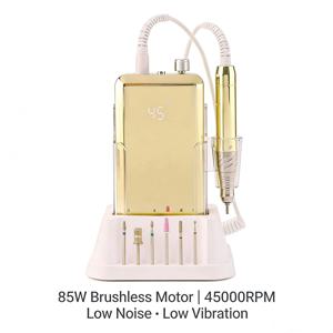 2026년형 새로운 전문가용 85W 브러시리스 네일 드릴 45000 RPM 충전식 전동 네일 파일, 시계형 충전 거치대 포함 (살롱용)