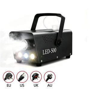500W 드라이아이스 포그머신 알루미늄 RGB LED 조명 리모컨 철제 스트로브 효과 3-5m 0.25L 전압 110-220V