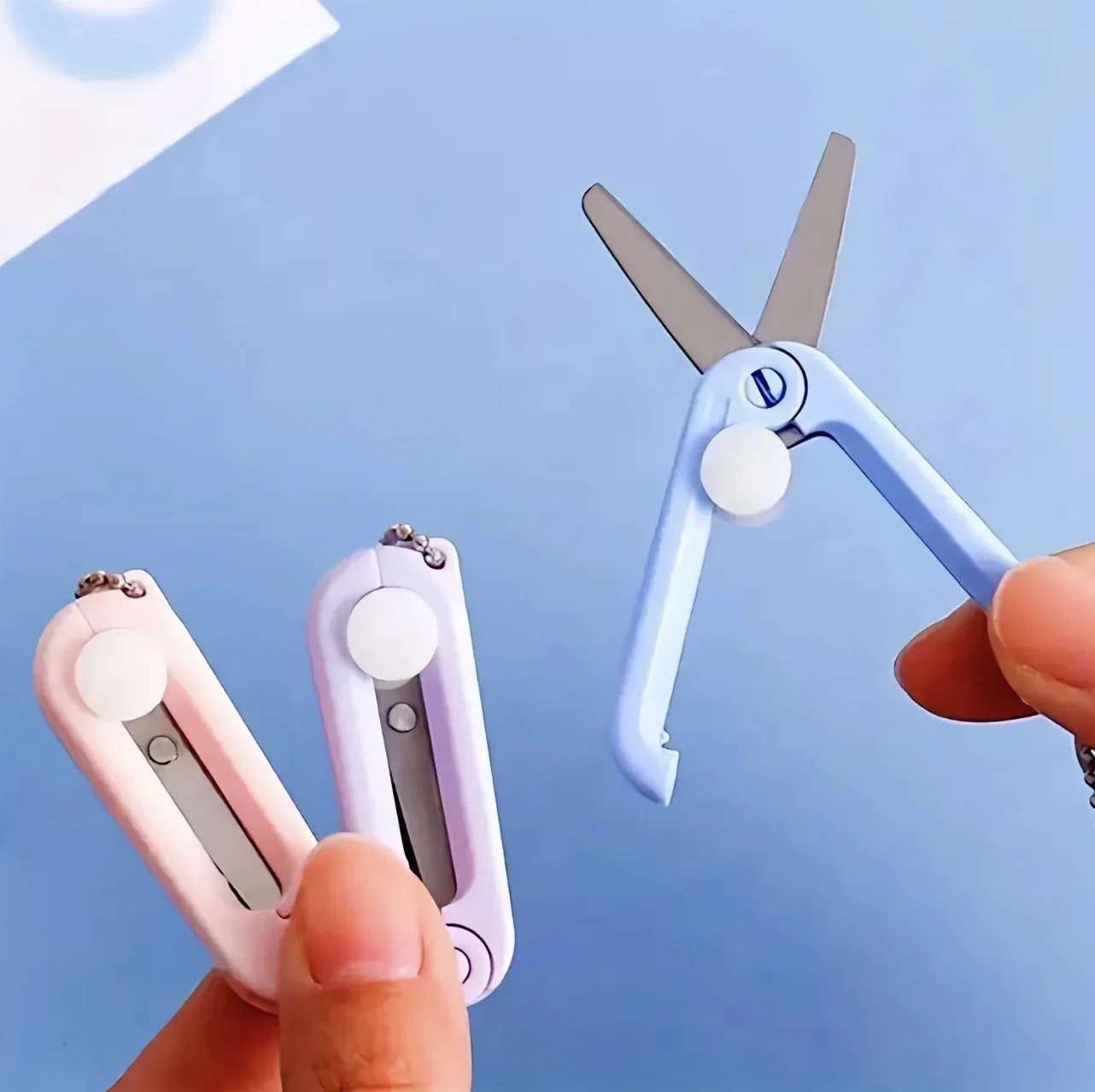 창의적인 미니 휴대용 접이식 가위 모란디 심플 종이 절단 아트 도구 문구용 가위 사무실 학교 용품