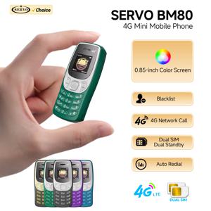 SERVO BM80 LTE 초소형 휴대폰 4G 네트워크 자동 통화 기록 단축 다이얼 블랙리스트 듀얼 SIM 대기 미니 기능 휴대폰