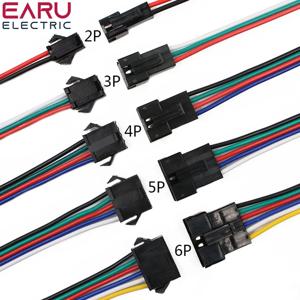 2Pin 3Pin 4Pin 5Pin 6Pin led 커넥터 남성/여성 JST SM 2 3 4 5 6Pin 플러그 커넥터 Led 스트립 라이트 램프 드라이버 용 와이어 케이블