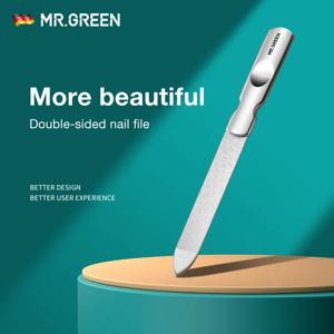 MR.GREEN 양면 네일 파일 스테인레스 스틸 매니큐어 페디큐어 전문 손가락 발가락 네일 케어 도구