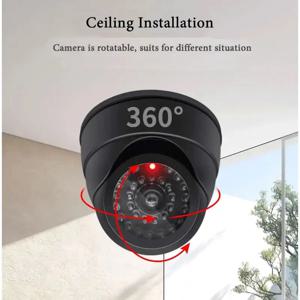 가짜 CCTV 보안 카메라, 홈 오피스 감시 보안 시스템용 빨간색 깜박이는 LED 조명, 블랙/화이트 더미 소라 카메라, 신제품