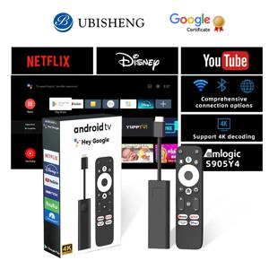 UBISHENG GD1 구글 인증 안드로이드 11 4K BT 음성 리모컨 S905Y4 AV1 2GB 램 16GB 롬 5G 와이파이 스마트 안드로이드 TV 박스 TV 스틱