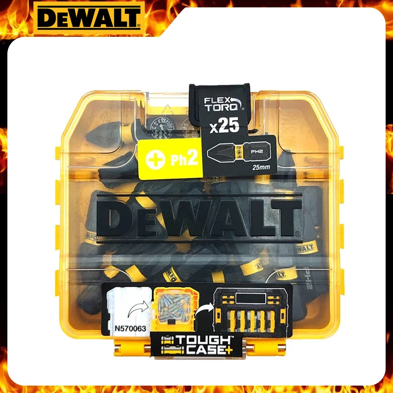 DEWALT 25개 FLEXTORQ 임팩트 세트 DT70555T,PH2 25mm 스크루드라이버 비트(드릴 드라이버 임팩트 드라이버 액세서리용 견고한 케이스 포함)