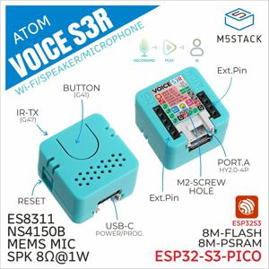 M5Stack 공식 ATOM VoiceS3R 홈 어시스턴트 음성 제어 프로그래밍 가능 IoT 상호 작용 컨트롤러용 스마트 스피커 개발 키트