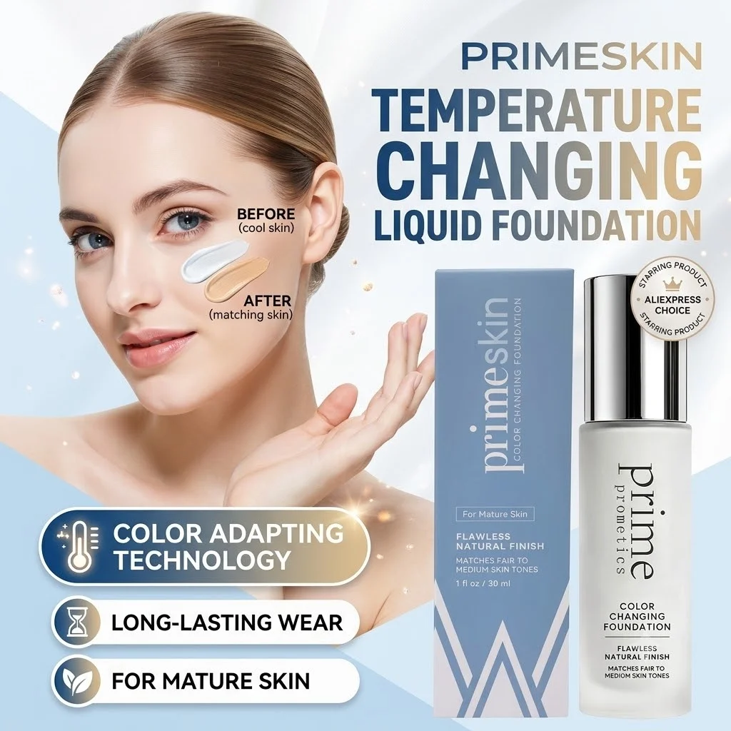 프라임 프로메틱스 컬러 체인징 파운데이션 30ml 톤 매칭 리퀴드 메이크업 무결점 내추럴 피니쉬 워터프루프 페이스 베이스 크림