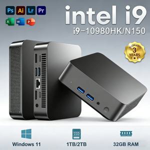 미니 PC 윈도우 11 프로 코어 I9 10980HK/N150 32GB RAM 1/2TB SSD WIFI 6 BT5.2 4K HD 게이밍 오피스 스터디 PC 3년 보증 포함