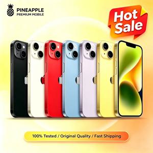 리퍼비시된 98% 상태 아이폰 14 4GB 램 128GB/256GB ROM 언락된 미국 버전 듀얼 eSIM 6.1인치 정품 슈퍼 레티나 OLED 페이스 ID NFC A15