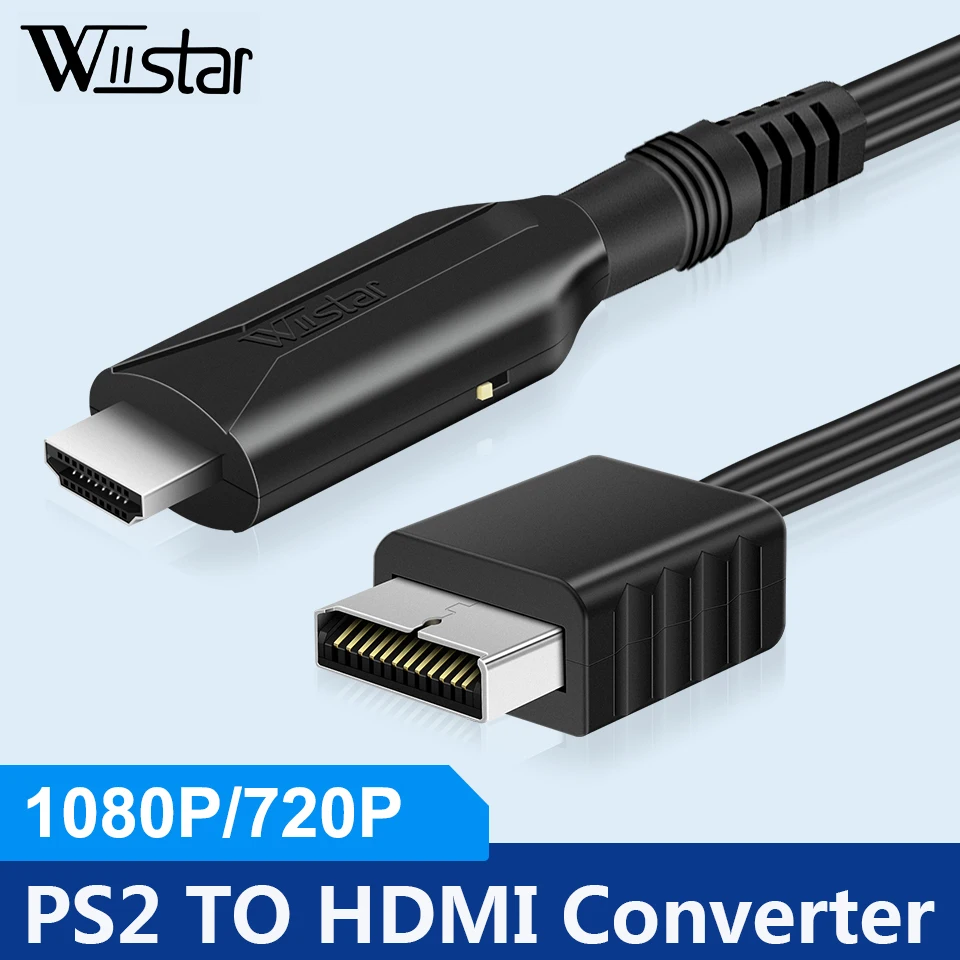 PS2-HDMI 변환기 어댑터, PS2-HDMI 케이블 PS2-HDMI 지원 1080P, HDMI를 사용하여 현대 TV에 PS2 연결