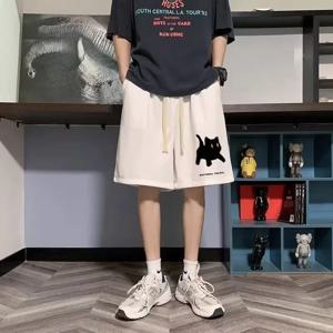 Drawstring 스포츠 바지 M-8XL 남성과 여성의 캐주얼 홈 반바지에 적합한 고양이 프린트가있는 여름 크로프트 바지