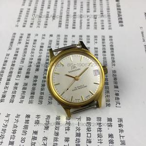 오리지널 상하이 브랜드 미디엄 옐로우 쉘 피쉬 스케일 패턴 누들 오더 캘린더 수동 기계식 시계 직경