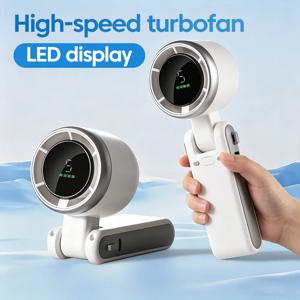 미니 휴대용 핸드헬드 전기 팬 5단 속도 조절 가능 3600mAh 충전식 배터리 여행 캠핑용 USB 충전 접이식 팬