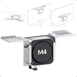 PULWTOP USB C 도킹 스테이션 및 스탠드 모니터 책상 및 VESA 포트용 금속 브래킷 홀더 (9-in-1 8TB M.2 S-SD 케이스 HDMI 4K 지원), Silver, 1개