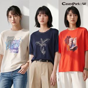 (현대홈쇼핑)론칭가 79900원 케이시박W 26 썸머 아트웍 티블라우스 3종