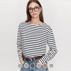 지오다노 325904 여 보트넥 스트라이프 긴팔티