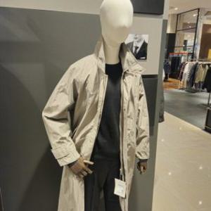 지이크 SS 베이지 나일론 세미오버 발마칸 롱트렌치코트 PGN7301 DHSIEG