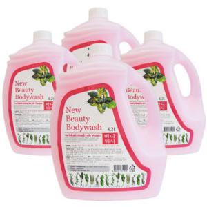 뉴뷰티 대용량 바디워시 4200ml x 4개 리필용/클렌저