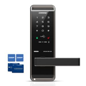 CSL-W110 목문용 무타공 도어록 카드키4개 방문손잡이 사무실 나무문 판넬문 디지털도어락 번호키 최신형