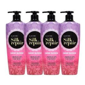 (손상케어)엘라스틴 실크리페어 체리블라썸 샴푸 550ml 4개