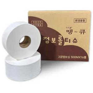 땡큐 대용량 프리미엄 점보롤  2겹 300M 16롤 업소용화장지