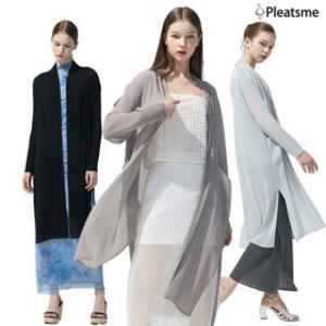 플리츠미 플리츠 쉬폰 롱 가디건 1종