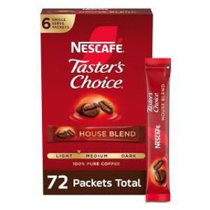 NESCAFE Tasters Choice 인스턴트 커피 패킷 라이트 미디엄 로스트 커피 하우스 블렌드 12박스 (72팩)